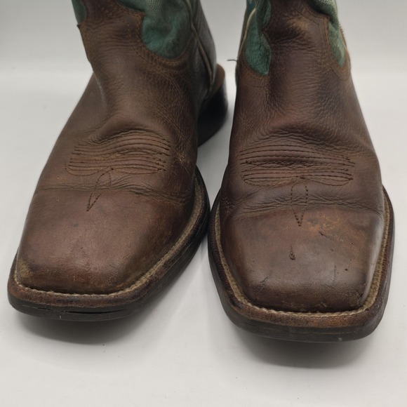 Twisted X Boots Mens Size 11D Brown Turquoise Square Toe Western Cowboy - Picture 11 of 16